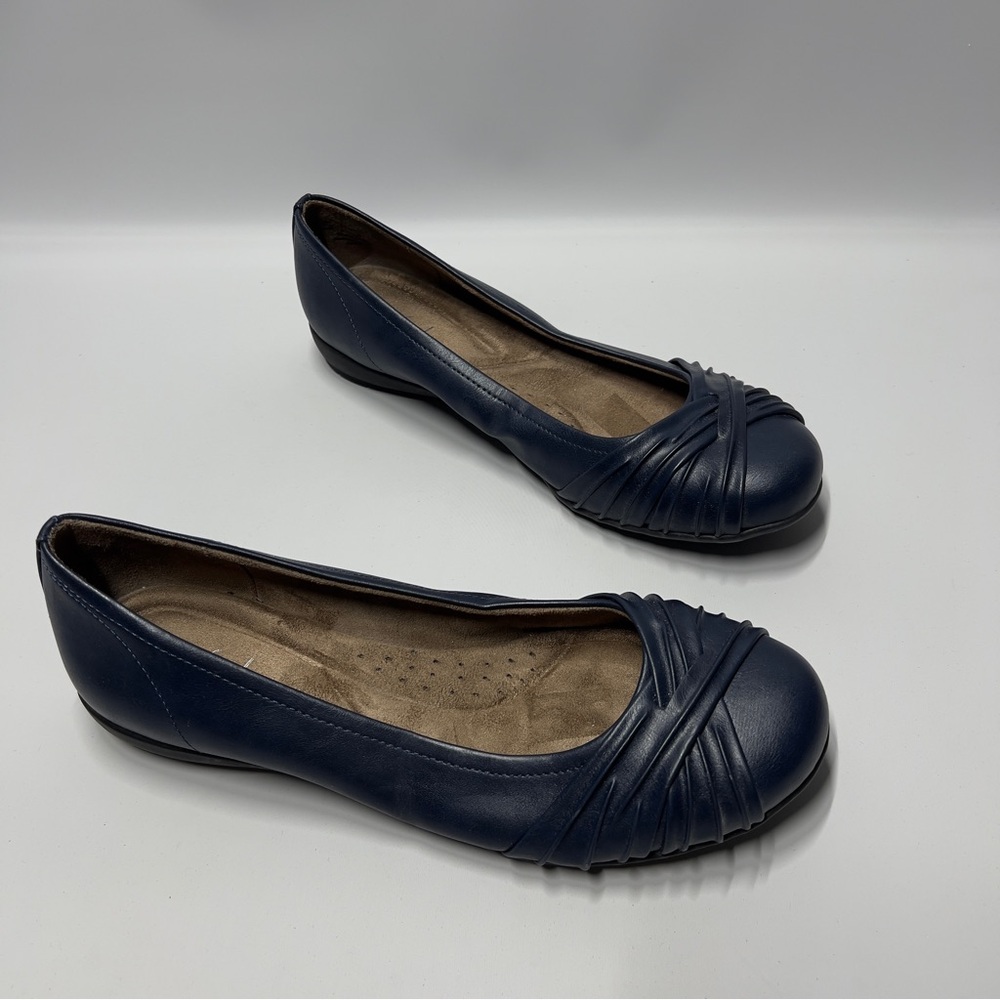 Natural Soul by NATURALIZER Elegant Navy Blue Women's Slip On Flats